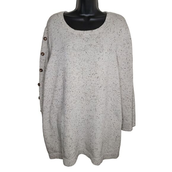 Lane Bryant speckled wide sleeve button sweater size 30/32 - Picture 1 of 4